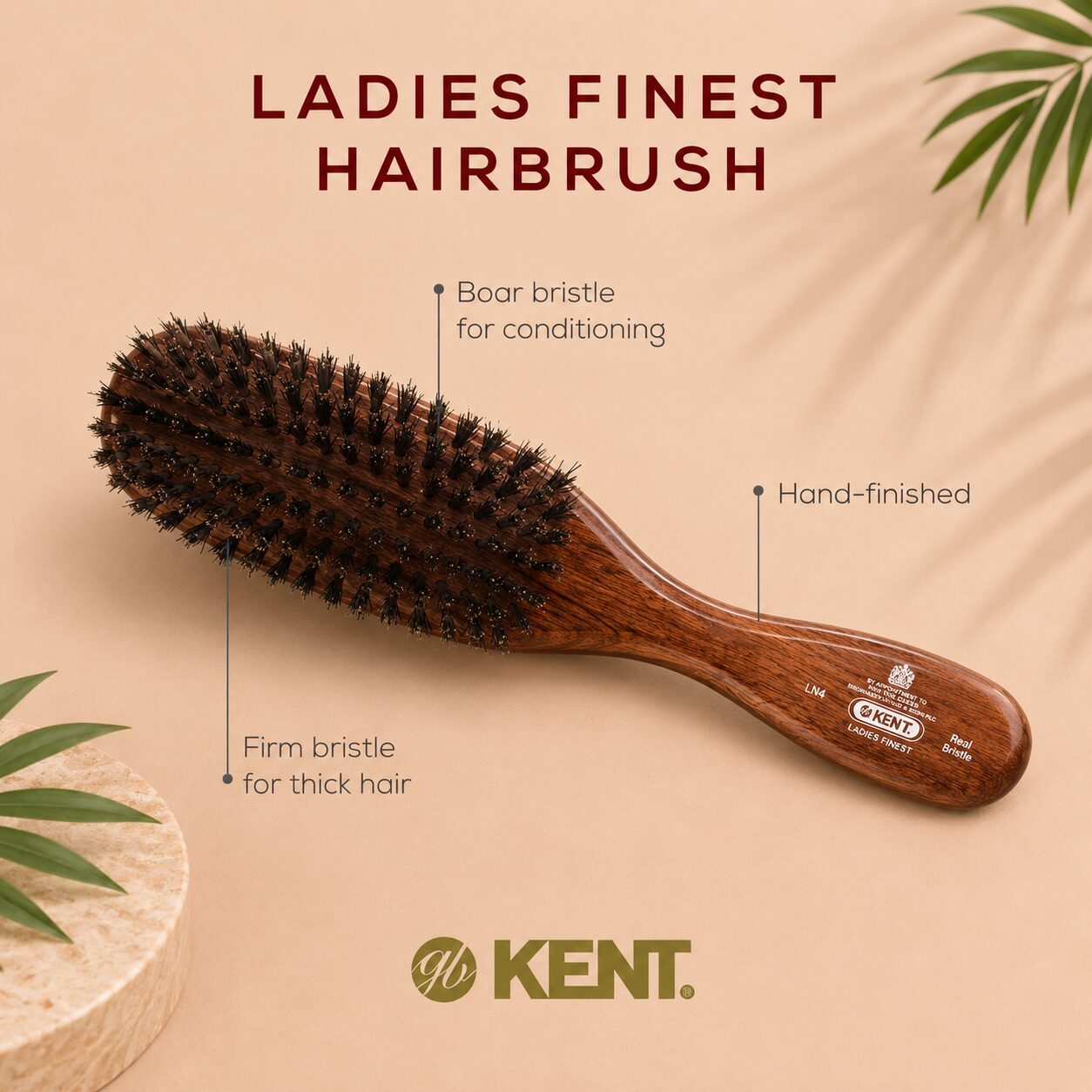 Kent Boar Bristle Hair Brush - Image 4
